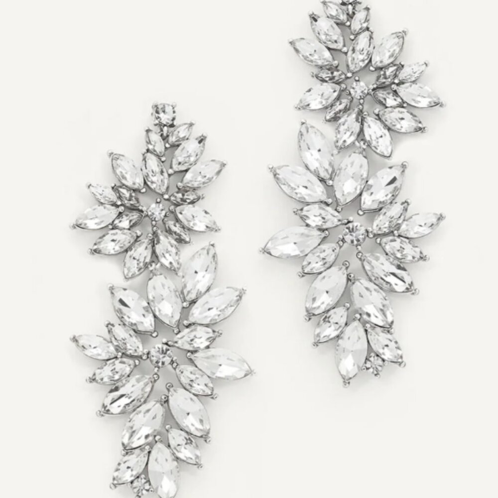 Flora Drop Earrings in Silver